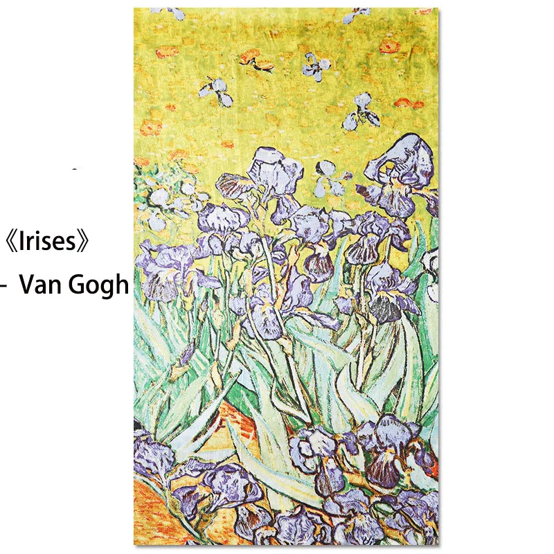 DANKEYISI, шелковый шарф Ван Гога, известный, картина маслом, художественный, Печатный шарф, женский шарф, роскошный, брендовый, дизайнерский, шарфы для женщин - Цвет: Irises