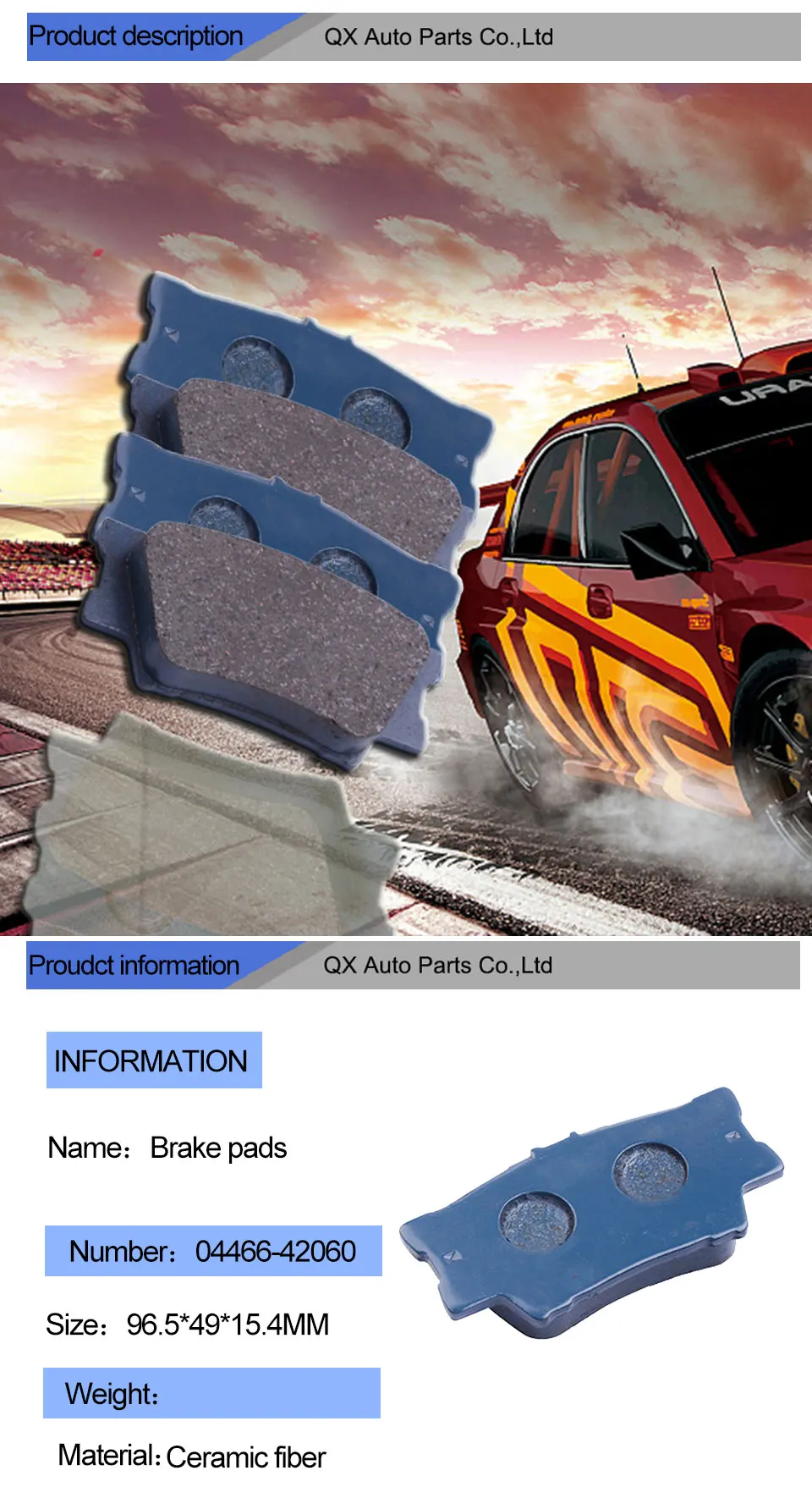 Rear Ceramic Brake Pad Set For Toyota RAV4 2005-2015