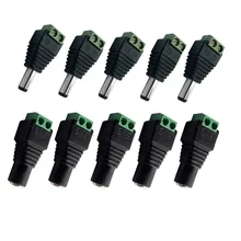 5pcs Female +5 pcs Male DC connector 2.1*5.5mm Power Jack Adapter Plug Cable Connector for 3528/5050/5730 led strip light