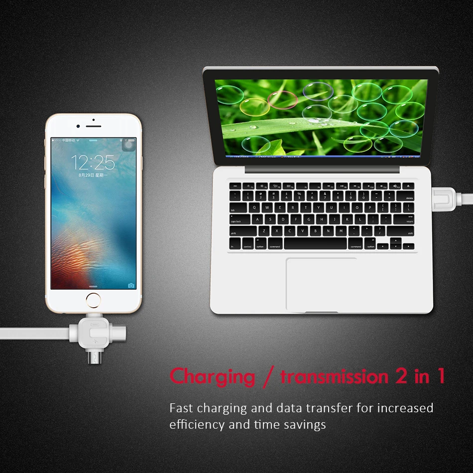Universal 3 in 1 Lighting Charging&Sync Data Cable For iPhone 7 8 6s Plus X Micro USB Type-C Fast Charge Cables For Xiaomi (9)