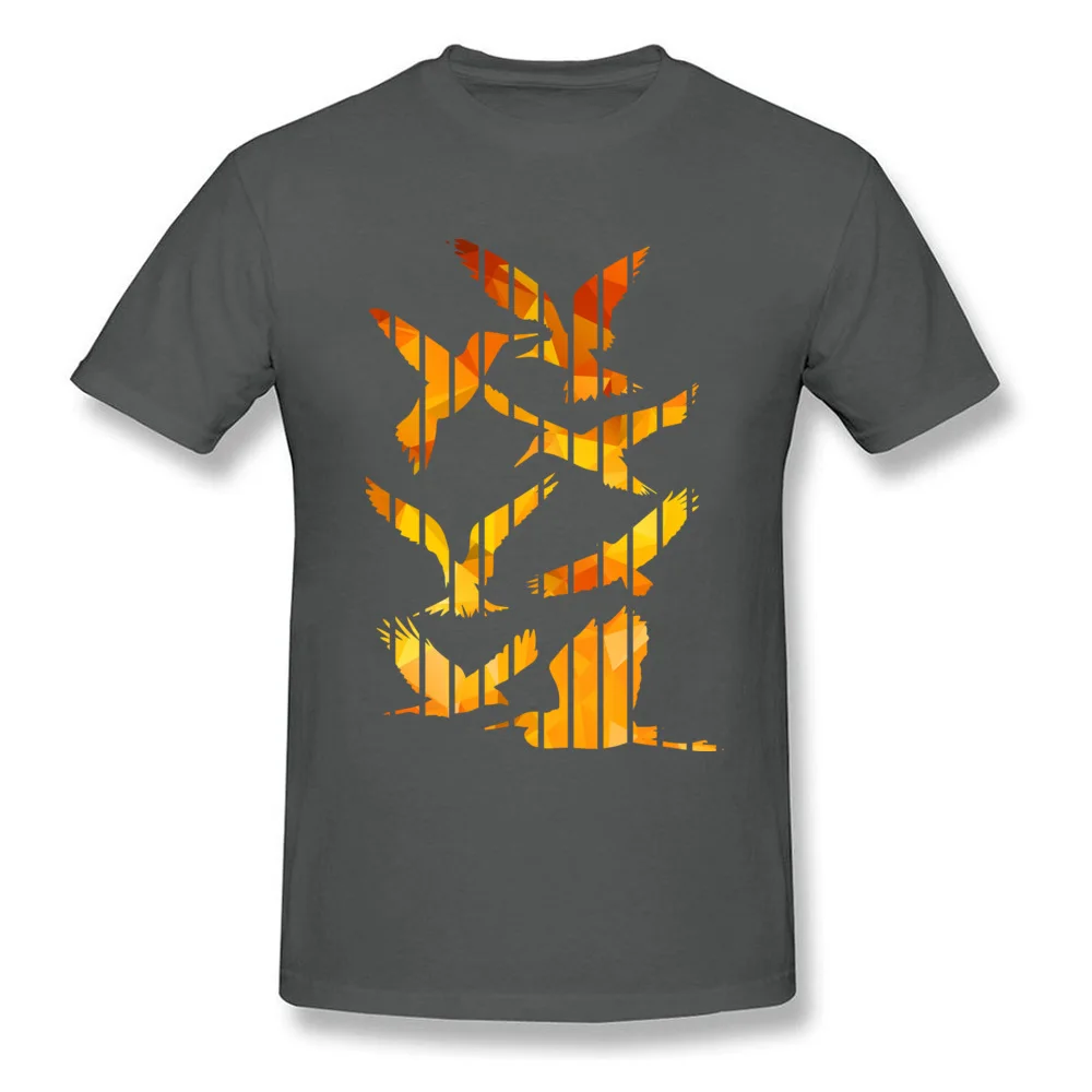 Hot Sale LETS THE BIRDS FREE Family Short Sleeve T Shirts NEW YEAR DAY O Neck Cotton Fabric Tops Shirts for Men T-shirts Custom LETS THE BIRDS FREE carbon