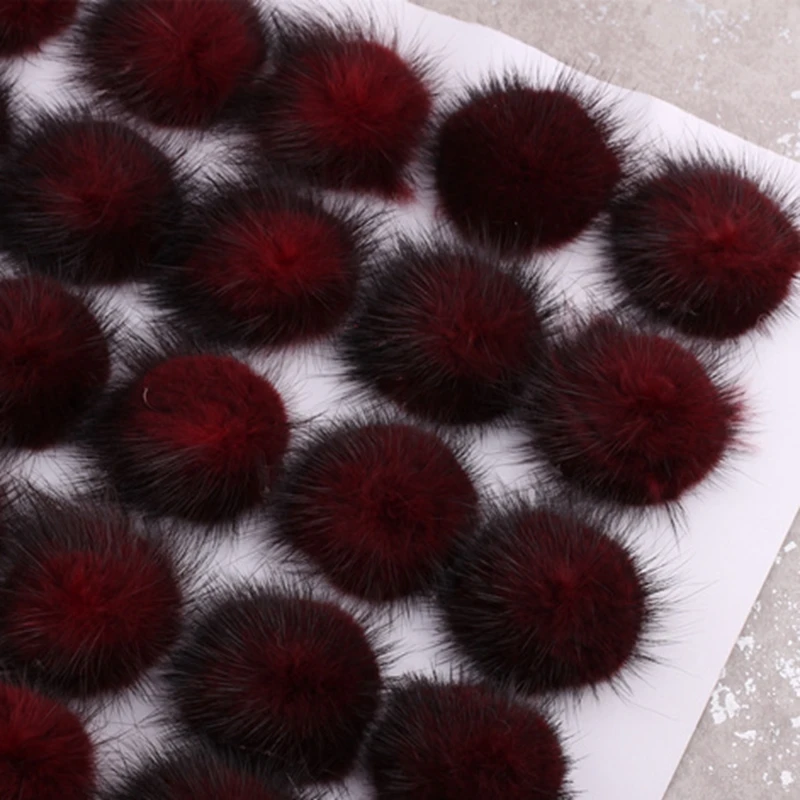 

5pcs DIY 5cm Mink Pompoms Fur balls for Sewing On knitted beanies keychain and scarves shoes Hats fur pom pom DIY Accessories