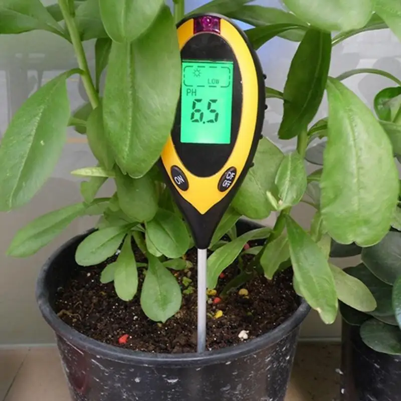 

4-in-1 Soil Test Moisture Meter PH Levels Temperature Sunlight Intensity Survey Instrument for Indoor Outdoor Garden Lawn Plants