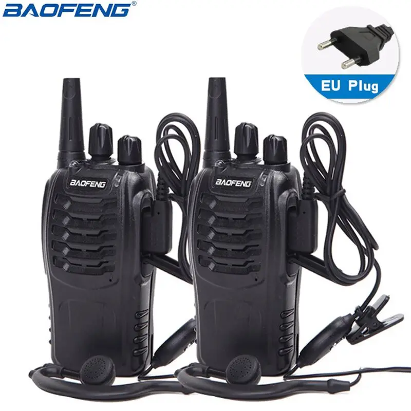 2 шт Baofeng BF-888S портативная рация 5 Вт двухстороннее радио портативное CB радио UHF 400-470MHz 16CH Comunicador передатчик приемопередатчик - Цвет: 2pcs EU plug