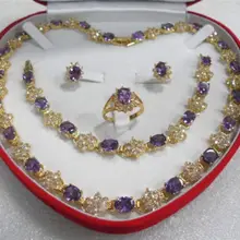 Женские Ювелирные изделия драгоценный камень желтое ожерелье браслет серьги кольцо кварцевые с тонким покрытием Свадебные широкие часы крылья королева