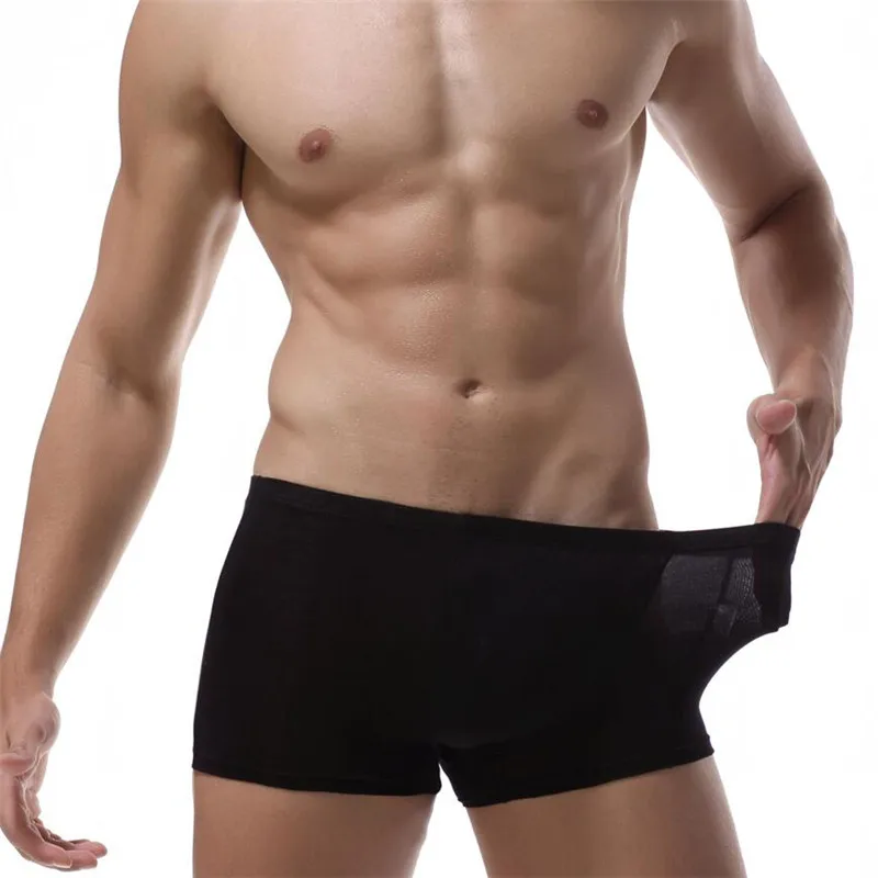 Боксеры Homme Cueca Masculina, Лучшая цена, однотонное классическое бамбуковое Мужское нижнее белье, боксеры, сексуальное мужское нижнее белье с вырезами для Cuecas Masculina De