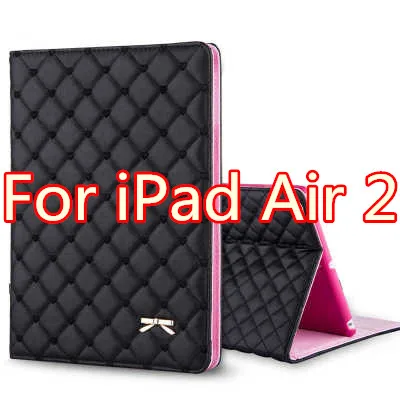 Модный чехол с бантом для iPad Air 2 Air 1, роскошный чехол-книжка с подставкой из искусственной кожи для iPad Mini 123 mini 4, Роскошный чехол с бантом - Цвет: Black for Air 2