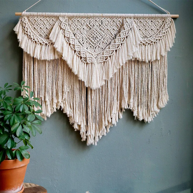  Cotton Hand-woven tapestry boho decoration for living room bedroom 95cmx105cm - 32860844486