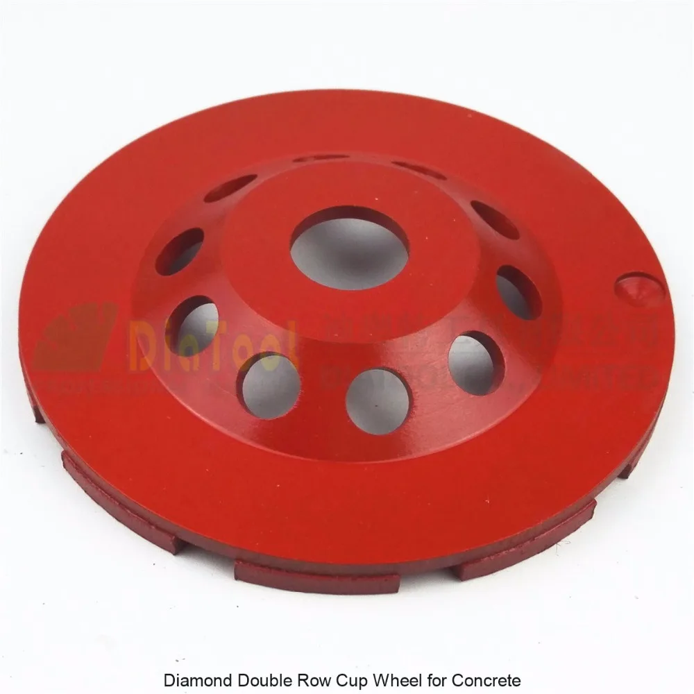 DIATOOL Diameter 5"/125mm Professional Diamond Double Row Grinding Cup Wheel For Concrete, Bore 22.23mm