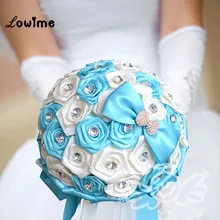 Потрясающие Свадебные цветы невесты Украшенные стразами Свадебные букеты Искусственные розы Букеты Свадебные Mariage