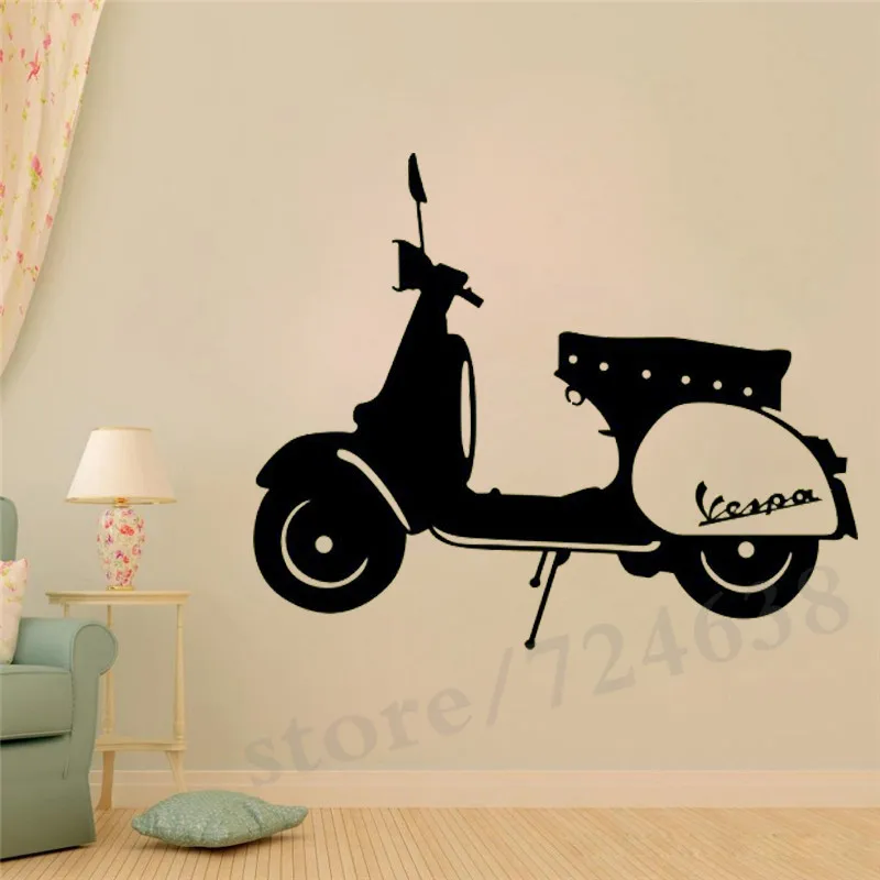 Stiker Dinding Kamar Tidur Ruang Mod Motor Sticker Art Vinyl