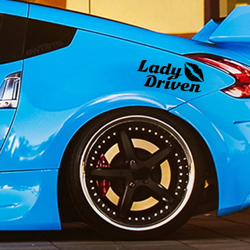 18*7.8cm Lady Driven Creativity Classic Car Sticker Drift Stance Racing Jdm Car Accessories Car