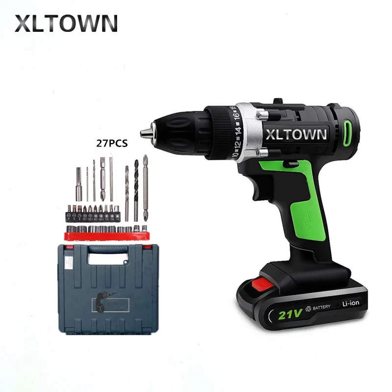 

XLTOWN 21v Home Cordless Electric Drill Multi-Motion lithium battery Rechargeable Electric Screwdriver Power tools Drill bits