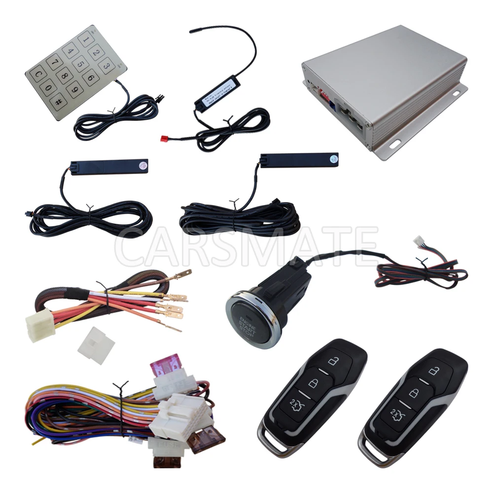 

Universal PKE Car Alarm System Long Push Button Remote Start Engine Smart Password Keyboard Automatic Owner Identify