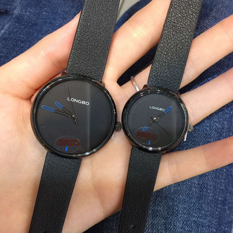 

LONGBO relogio masculino Unisex Fashion Watch Men Women Lovers Couple Watches PU Leather Quartz Wrist Watch relogio feminino