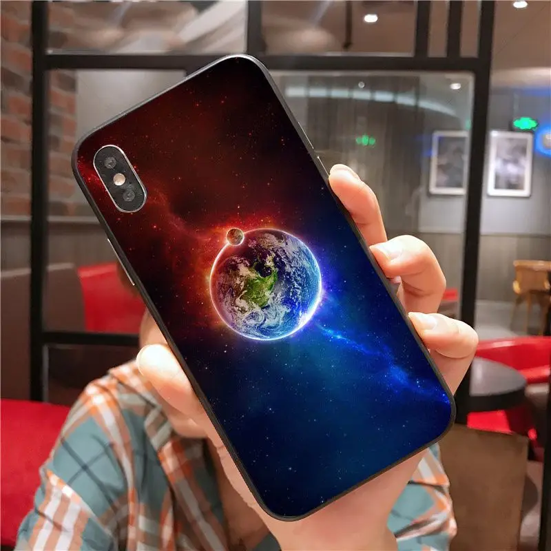 Yinuoda silicone soft tpu Cell Phone Case Cartoon Moon Stars Planet for iPhone X XS MAX XR 7plus 6S 7 8PluS 5S case cover - Цвет: 10
