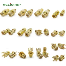 2Pcs RF SMA Adapter Kit SMA Male Female WiFi Antenna Connector SMA Jack Solder PCB Mount RF Connector SMA Plug Jack RF Convertor