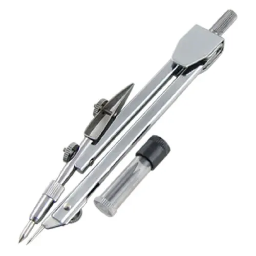 

New and Hot New School Stationery Drawing Tool Silver Tone Metal Drafting Compasses Set
