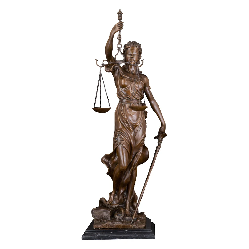 

Western design Bronze Sculpture Lady Scales of Justice Themis figurine Statue sculptures