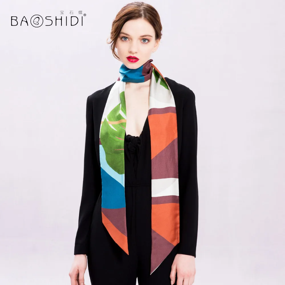 

[BAOSHIDI]100% Twill Silk Scarf, 2017 New Fashion Double face Scarves, neckscarf, decoration on head, waist, hair, hat, handbag