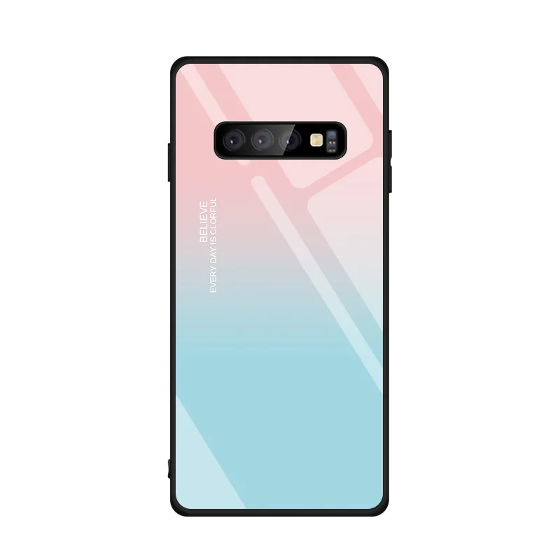 Чехол из закаленного стекла для samsung S10 S10 Plus S10E A10 A20 A30 A50 A70 ударопрочный чехол Star Space Gradient для Note 8 S9 - Цвет: 1107