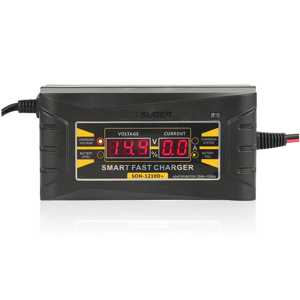 12V 10A автомобильное зарядное устройство 110 V-240 V lcd умный дисплей электрический автомобиль свинцово-Кислотное зарядное устройство US/EU умное зарядное устройство XNC