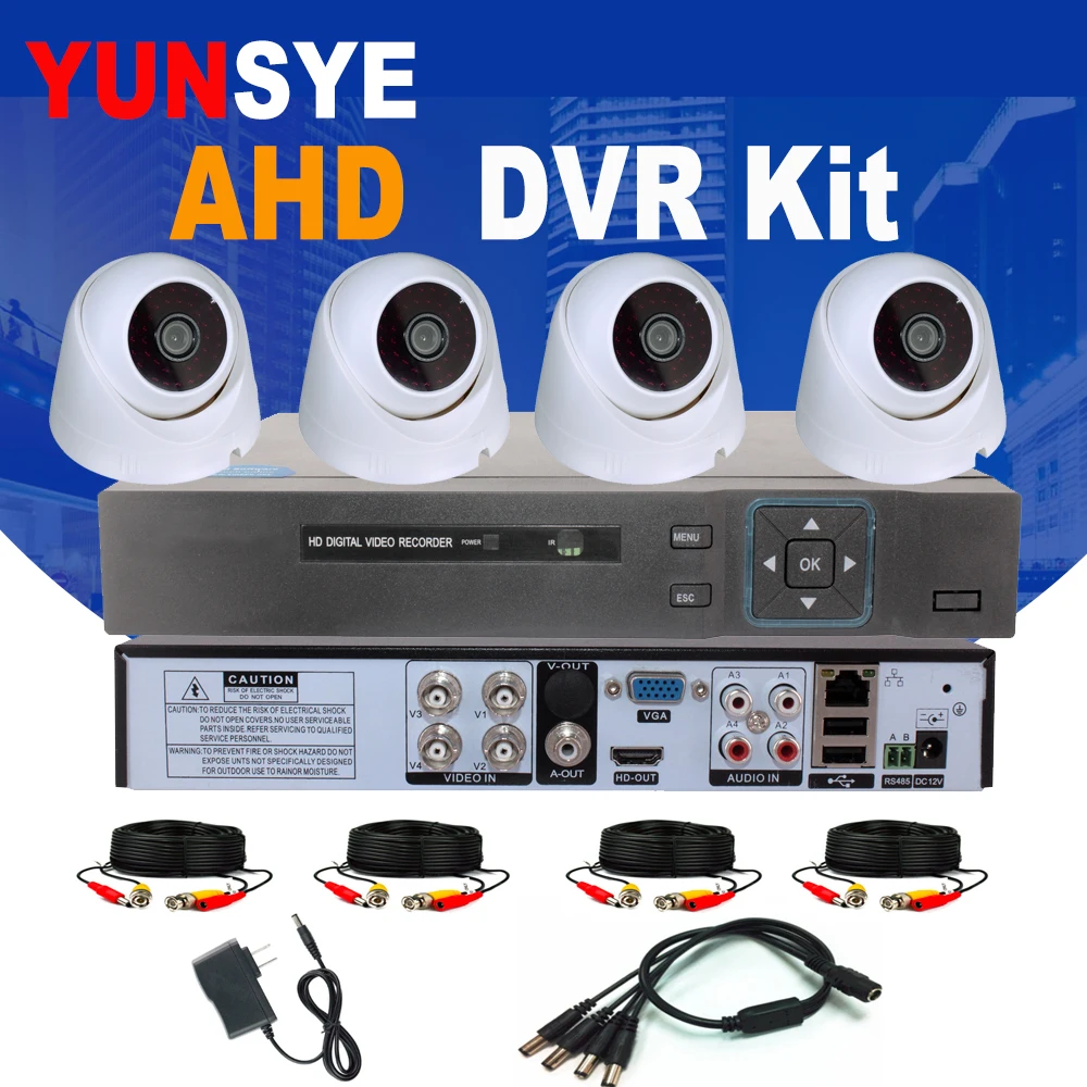

4CH AHD KIT CCTV Security Camera System 4CH DVR AHD 1.0MP/2.0MP HDMI P2P 4PCS Infrared IR Dome Camera Kit AHD dummy CCTV camera