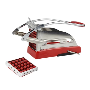 

Luxury French Fry Cutter Kitchen Potato Chips Strip Cutting Cutter Chopper Maker Slicer with 2 Cutting Blades Home Fries Chopper