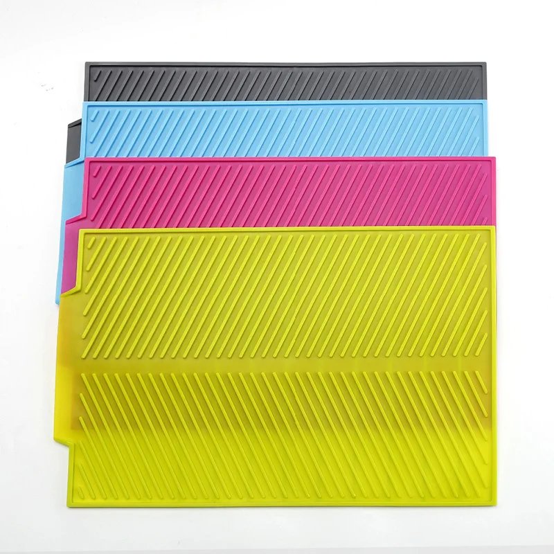 

Large 39X25CM Silicone Drying Mats FDA approved Dishes Cup Sink Mat Pot Holder Heat Resistant Table Placemat Coaster For kitch