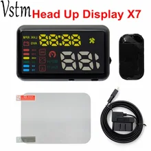 Atdiag X7 Универсальный Автомобильный HUD Дисплей км/ч Аварийная сигнализация для лобового стекла спидометр автомобиля