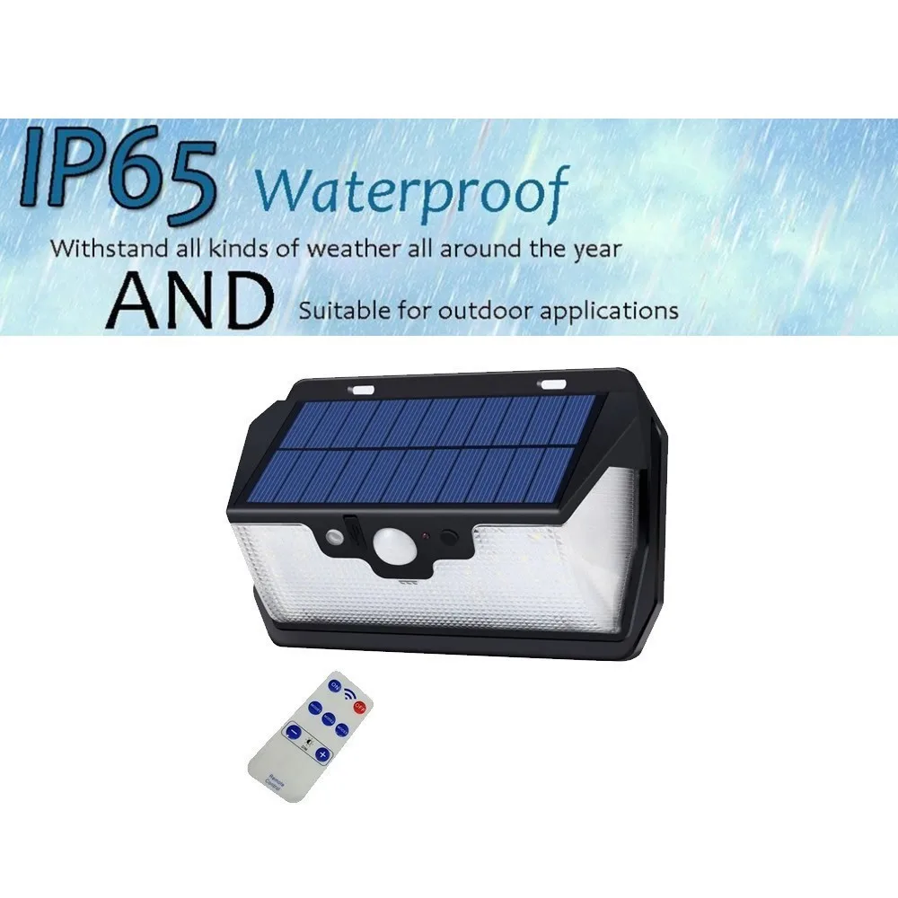 

3pcs/lot 55 leds Solar light remote control radar IP65 smart indoor waterproof Outdoor Garden Yard Emergency Security Lamp Door