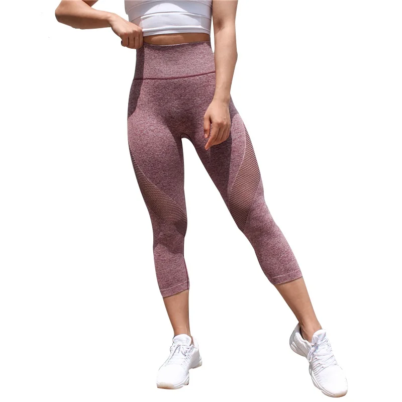 2018 Fitness Pants 3/4 Women High Waist Push Up Fitness Clothing Sport Leggings Plus Size Yoga Leggings Women Yoga Pants