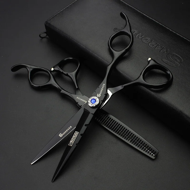 

6" black hair scissors japanese hairdressing scissors thinning shears sale hair sissors professional barber scissors set ciseaux
