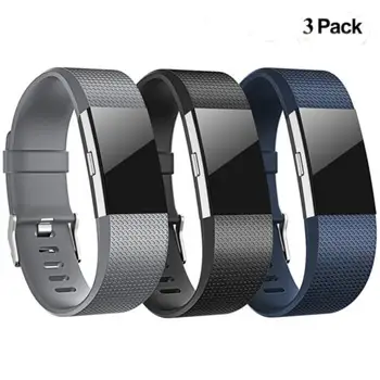 

BEESCLOVER New Arrival 3pcs/set Replacement Wristband for Fitbit Charge 2 Band Silicone Strap d20