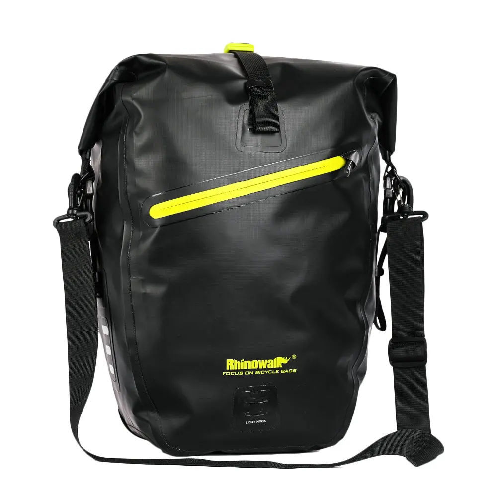Rhinowalk, новинка, сумка для велосипеда, 25-27 л, полностью водонепроницаемая, MTB, для шоссейного велосипеда, задняя Сумка для багажа, сумка для путешествий, велосипедная сумка - Цвет: Black