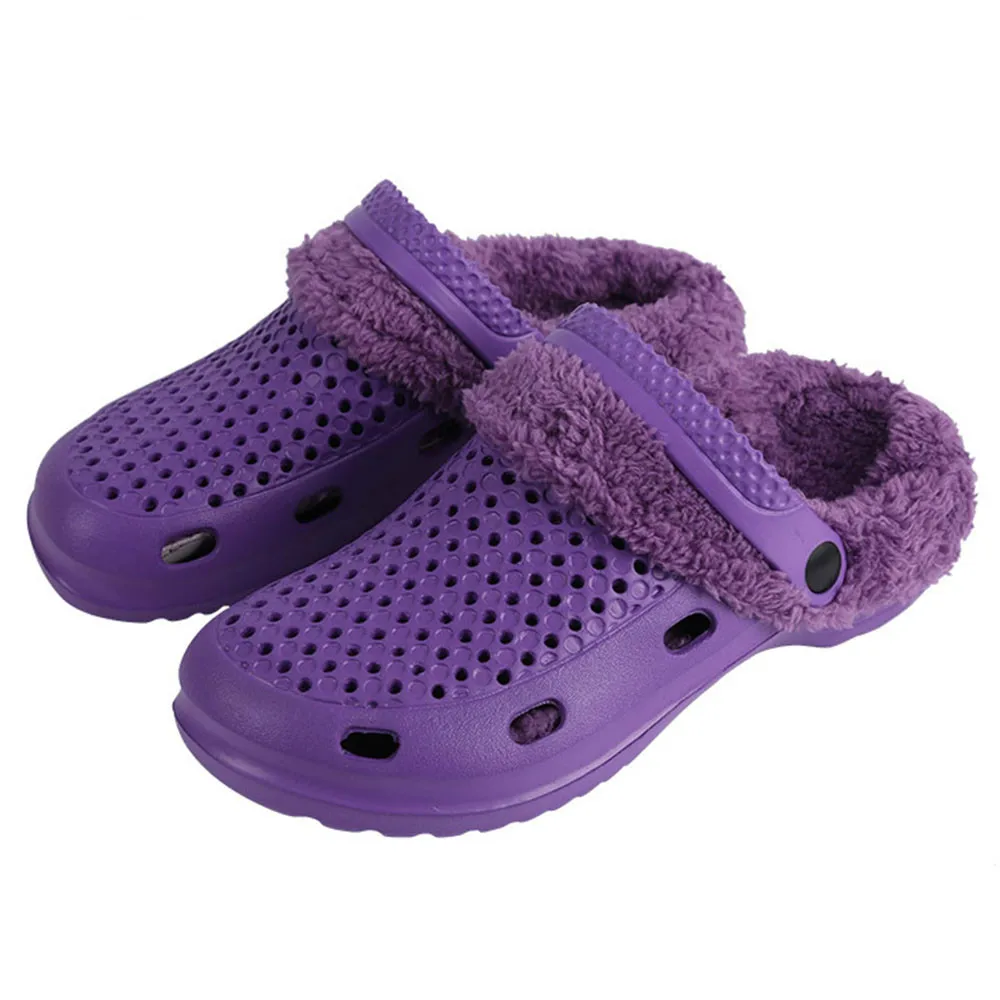 

Women Slippers Winter Warm Soft Shoes Fur Slippers Wooden Clogs Platform Home Hotel Mule Clogs Zapatos Mujer Chanclas HS228