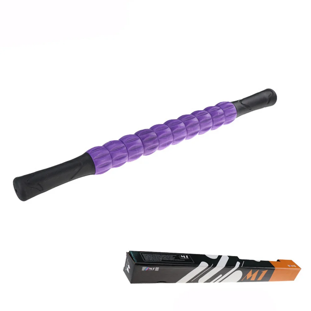 Body Massage Sticks Muscle Roller Tool Trigger Portable for Fitness Yoga Leg Arm C55K Sale - Цвет: Purple-Ball Tpe