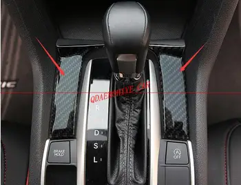 

QDAEROHIVE Carbon Fiber Gear Shift Cover Interior Knob Box Molding for Honda Civic 10th Sedan Coupe Hatchback 2016-2018