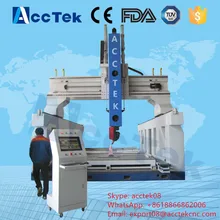 3D woodworking italy hsd spindle atc cnc router machines, 5 axis wood carving machine, 5 axis cnc machine for sale