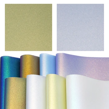 

David accessories 8pcs/set 20*34cm Iridescence Fine Glitter Faux Synthetic Leather Set,DIY Hairbow Handbag Material,1Yc6920