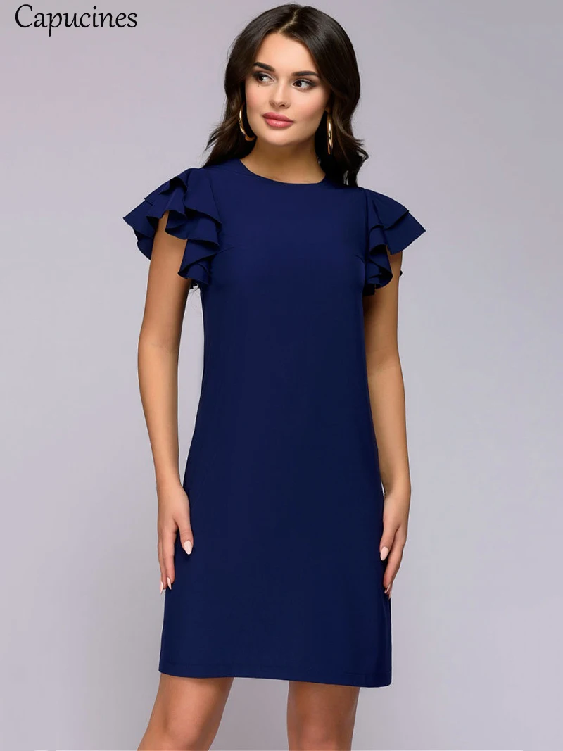 navy blue straight dress