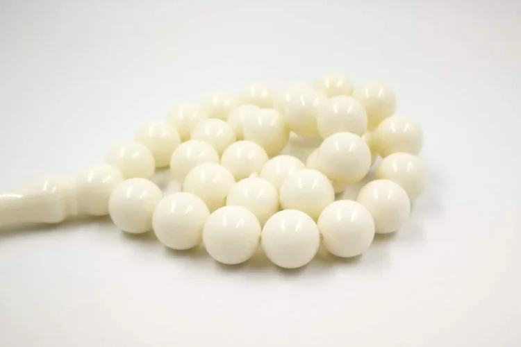 Resina Tasbih Beads para muçulmanos, branco Marfim