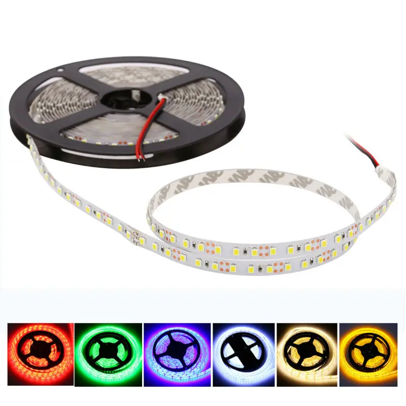 high quality SMD3528 120leds/m  5M DC12V Waterproof IP65 & IP20  led Flexible strip light string tape ribbon novelty households 5m dc12v neon tape smd 2835 led strip 120leds m soft rope bar light silicon rubber tube flexible waterproof outdoor light