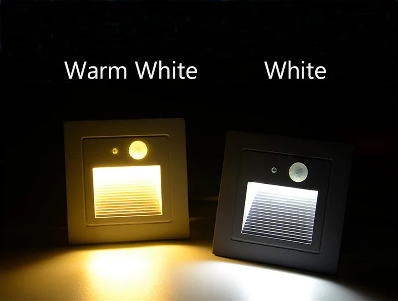 Водонепроницаемый 3 Вт датчик движения LED лестничные ступенчатые огни PIR Footlight