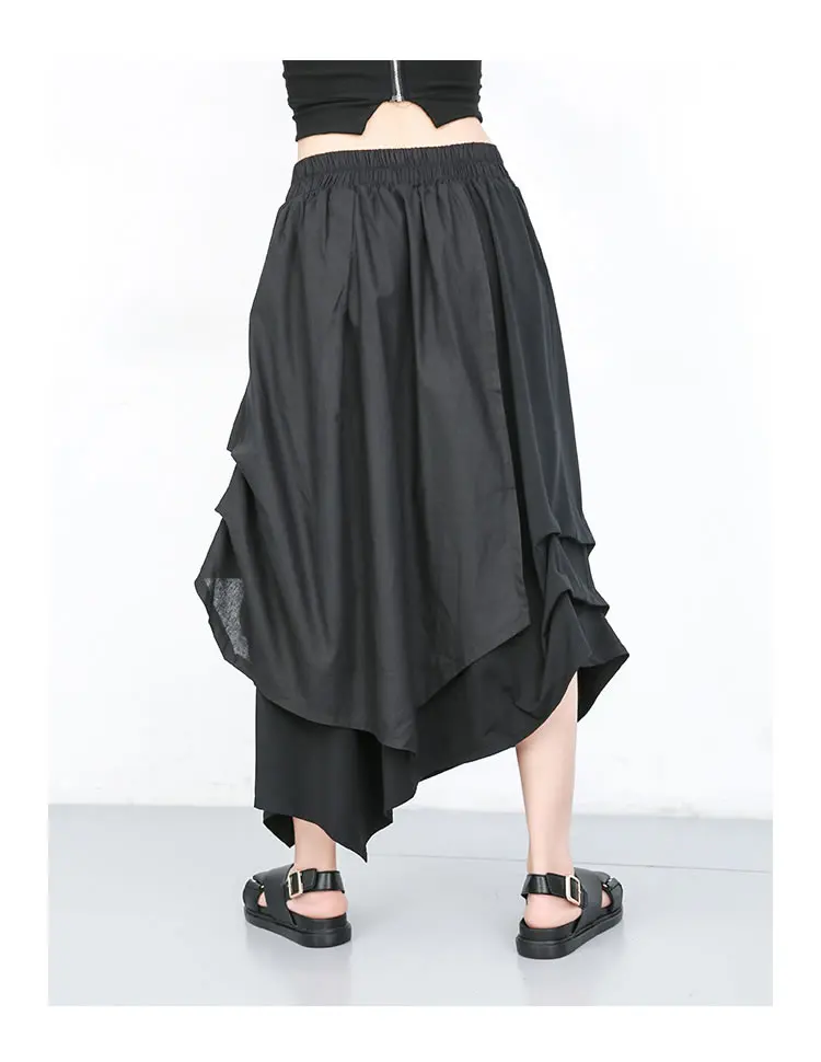 XITAO Асимметричная льняная юбка размера плюс, летняя одежда для женщин, юбка миди, новинка, свободная модная повседневная подходящая ко всему zq69