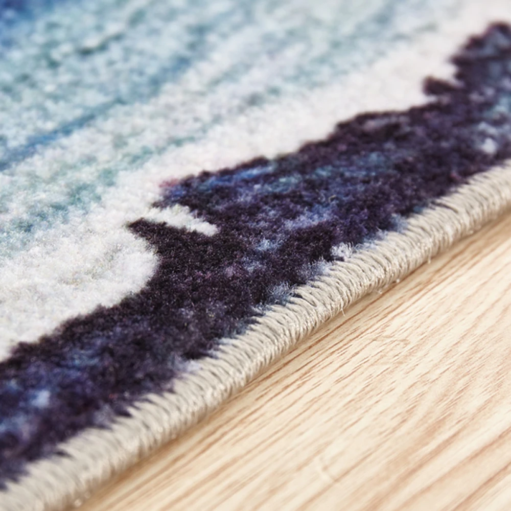  Country Style Nylon Fabric Tree Rings Wood Carpet and Rug Stripe Blue Lake Living Room Bedroom Rugs - 32822748401