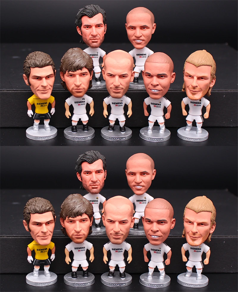 

Soccerwe 6.5 cm Height Football Star Dolls 2004-05 Season Raul Zidane Ronaldo Figo Carlos Figurine White Kit Collections