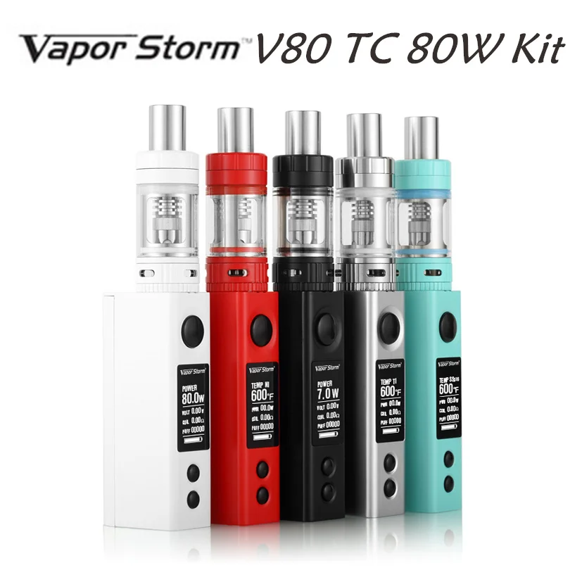 Original Vapor Storm V80 TC 80W Box Mod Sub Ohm Temperature Control,OLED Display Electronic Hookah RDA Electronic Cigarette 80W