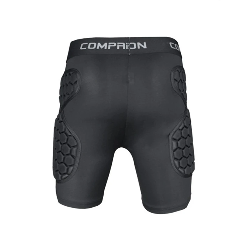 Baratos Pantalones de entrenamiento de portero de fútbol de rugby para hombres profesionales pantalones cortos rodilleras para fútbol americano pantalones cortos de seguridad de protección de rodilla de entrenamiento fitness