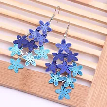 

2018 New Trendy Women Girls Earrings Copper Small Flower Dangle Earrings Jewelry Ear Studs Jewerly